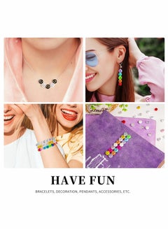 KASTWAVE Acrylic Smiley Face Beads, 6x10mm Colorful Mixed Resin Charms Beads Happy Face Beads for DIY Jewelry Making  - Image 4