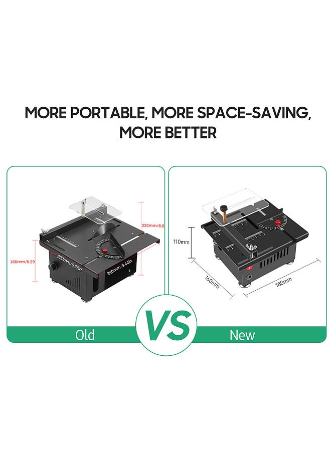 Generic - 100W Multi-Functional Table Saw Mini Desktop Electric Saw Cutter Speed & Angle Adjustable Liftable Blade 16MM Cutting Depth with Blade Flexible Shaft and More Accessories for Cutting - Image 1