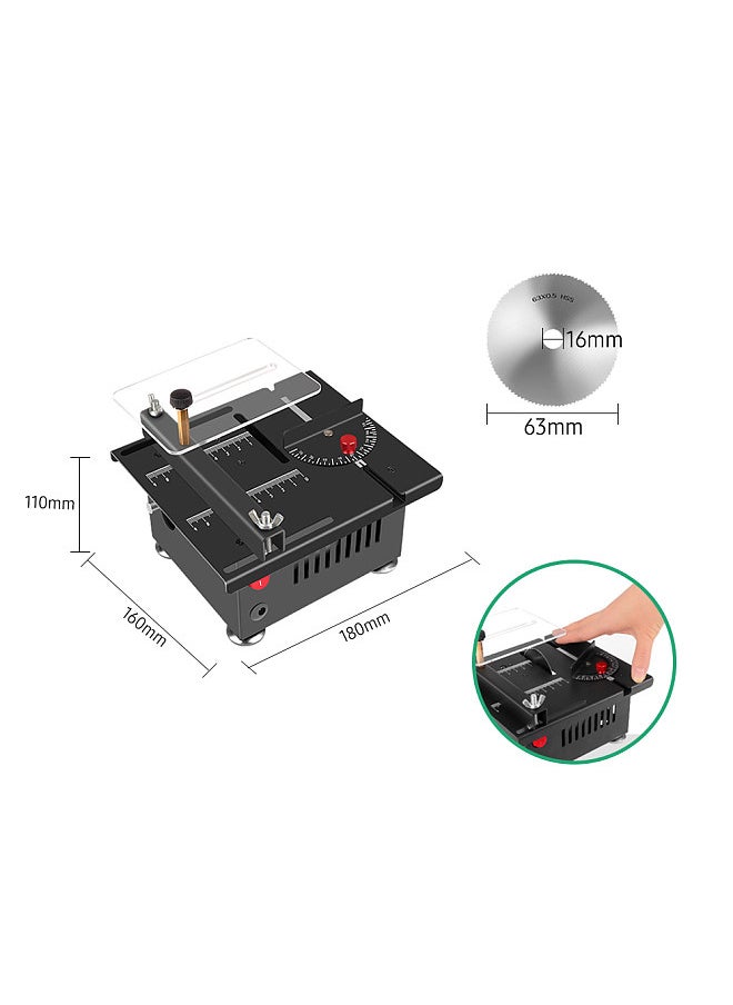 Generic - 100W Multi-Functional Table Saw Mini Desktop Electric Saw Cutter Speed & Angle Adjustable Liftable Blade 16MM Cutting Depth with Blade Flexible Shaft and More Accessories for Cutting - Image 1