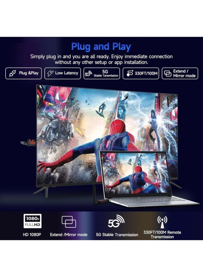زيستيك مُحَوِّل HDMI لاسلكي مُحسَّن لعام 2026، بمسافة نقل تصل إلى 330 قدم/100 متر، يدعم ترميز 4K وعرض بدقة 1080P، نظام جاهز للتشغيل فورًا، مُوسِّع HDMI لاسلكي متنقل بتردد 2.4 جيجا هرتز / 5 جيجا هرتز، مثالي للحواسيب المكتبية، أجهزة الكمبيوتر، صناديق التلفزيون، أجهزة PS5/4 إلى شاشة التلفاز/المُنظار/الجهاز العرضي - Image 2
