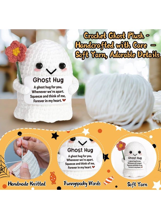 Frabaca Long Distance Relationship Gift, Handmade Crochet Ghost Plush “Ghost Hug, Thoughtful Present for Best Friends, Couples, Cancer Patient,Comfort for Apart Moments, Unique Artisan Crafted Hug Token - Image 3