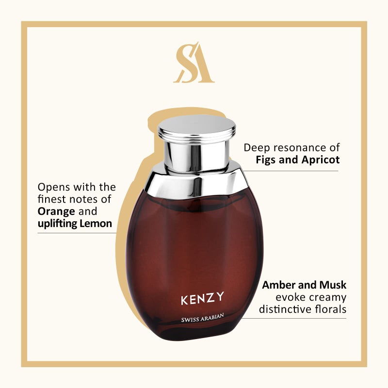 Swiss Arabian Kenzy - Luxury Products From Dubai - Long Lasting, Addictive Personal EDP Spray Fragrance - Seductive Signature Aroma - 3.4 Oz - Image 2