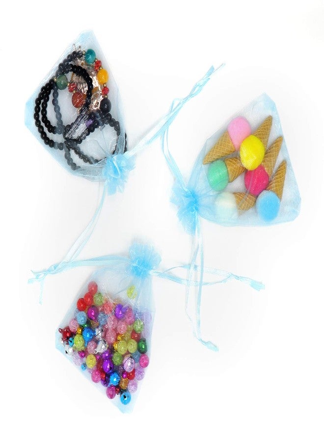 Bezall Dealglad 50pcs Drawstring Organza Jewelry Candy Pouch Christmas Wedding Party Favor Gift Bags (4x5 Inch, Sky Blue) - Image 5