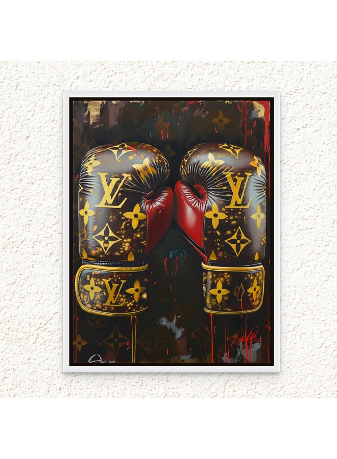 Art Decor Art Decor Framed Canvas Wall Art of  Famous Brand Boxing Gloves Pop Art Portrait Designer Luxury Art Print Wall Decor for Home Office Living Room Bedroom and Gifting  - Image 1