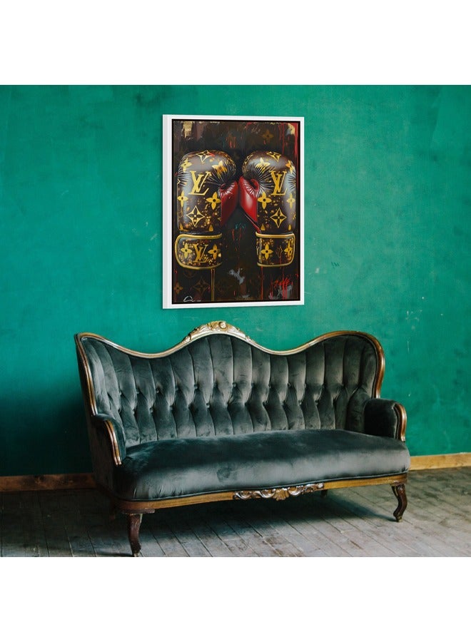 Art Decor Art Decor Framed Canvas Wall Art of  Famous Brand Boxing Gloves Pop Art Portrait Designer Luxury Art Print Wall Decor for Home Office Living Room Bedroom and Gifting  - Image 2