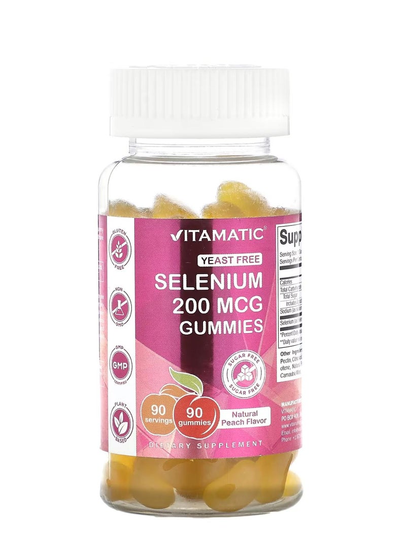 Vitamatic Selenium Natural Peach 200 mcg 90 Gummies