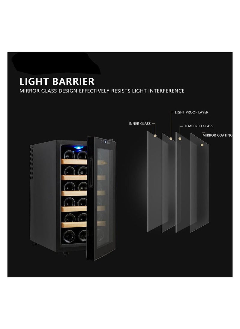 Generic - 18 Bottles Red Wine Cabinet Constant Temperature Wine Cabinet Home Refrigerator Built in LED Lights - Image 1