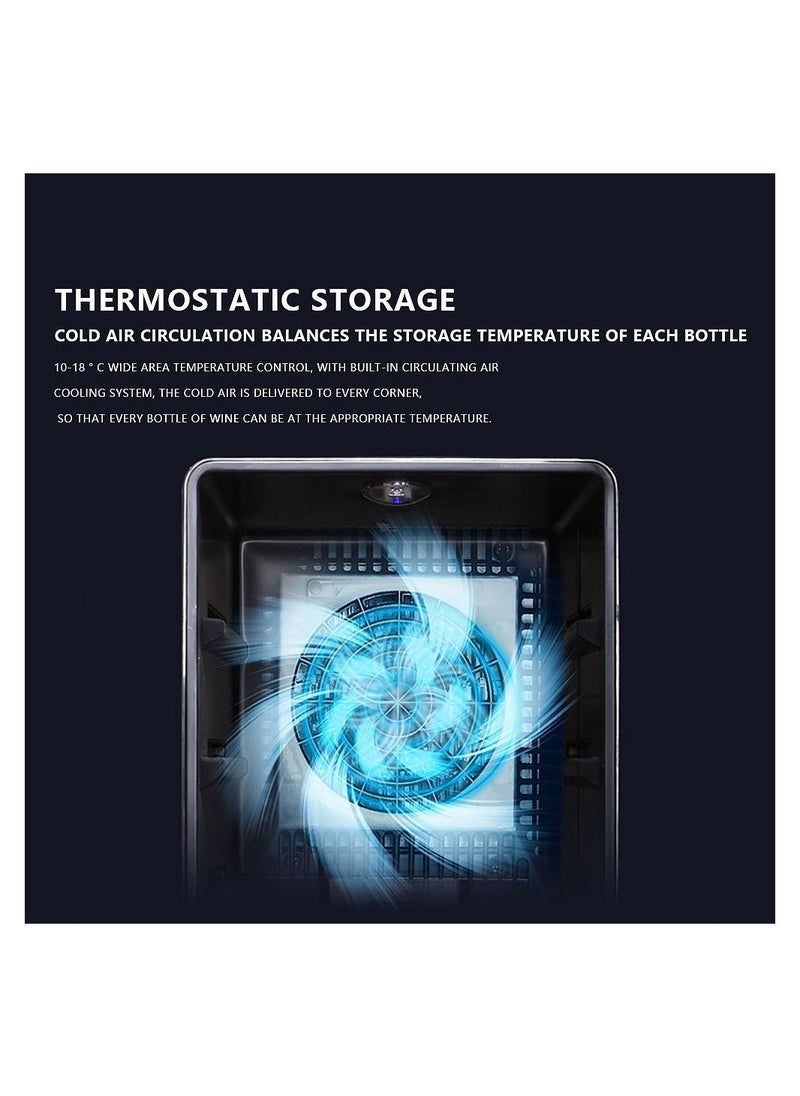 Generic - 18 Bottles Red Wine Cabinet Constant Temperature Wine Cabinet Home Refrigerator Built in LED Lights - Image 1