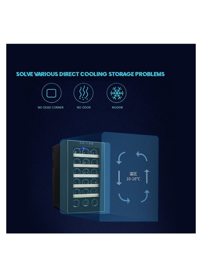 Generic - 18 Bottles Red Wine Cabinet Constant Temperature Wine Cabinet Home Refrigerator Built in LED Lights - Image 1