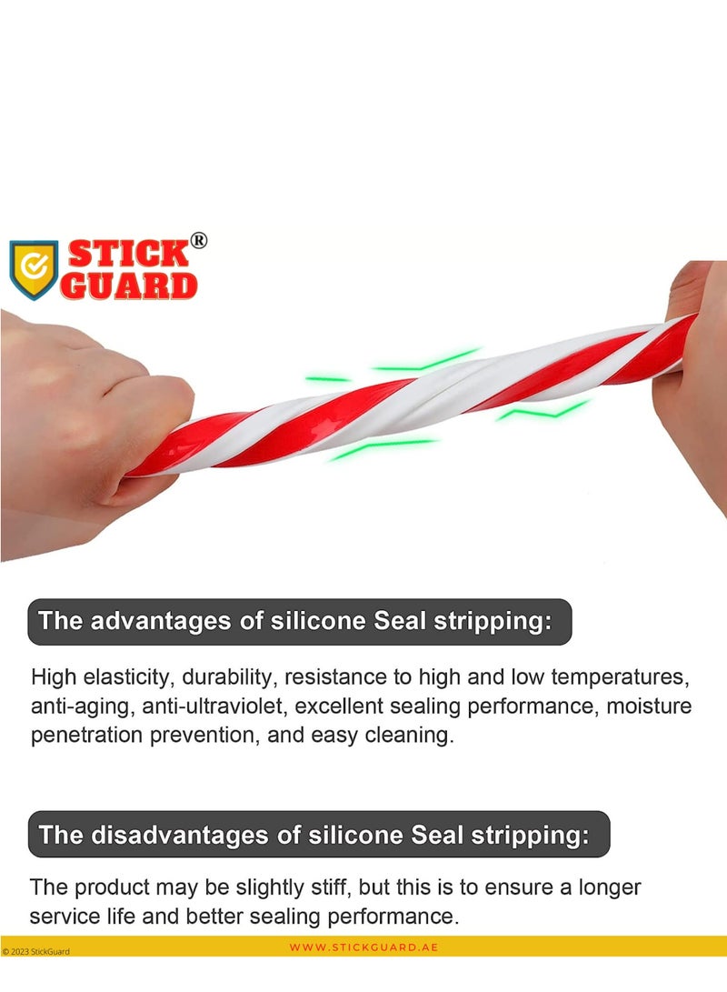 StickGuard StickGuard Door Seal Strip, Weather Stripping for Door Insulation and Door Soundproofing, 19.5 Feet D Shape Silicone Weatherstripping Gap Blocker for Sound Proof Door Frame - Weather Strip for Doors  - Image 5