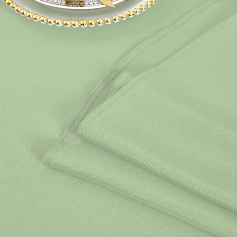 KAIPHO Sage Green Round Tablecloth - Waterproof Stain Resistant Wrinkle Free Table Cloth, 210GSM Polyester Washable Wipeable Table Cover for Party, Banquet, Indoor and Outdoor (48 inch, Circle) - Image 4