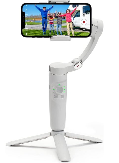 Gimbal Stabilizer for Smartphone, EqiEch 3 Axis Foldable Pocket Handheld Gimbals, Anti-Shake Face Tracking Bluetooth Control Selfie Stick Compatible with iPhone Android Tiktok YouTube Vlog Video