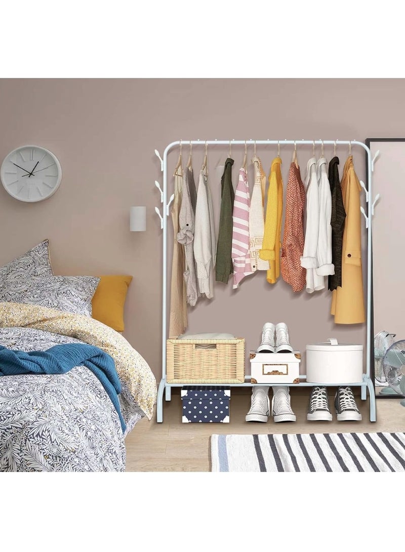 إيباسكت منظم ملابس وحامل معدني  ب4خطاف مقاس(110x40x15سم) (لون ابيض) - Image 1