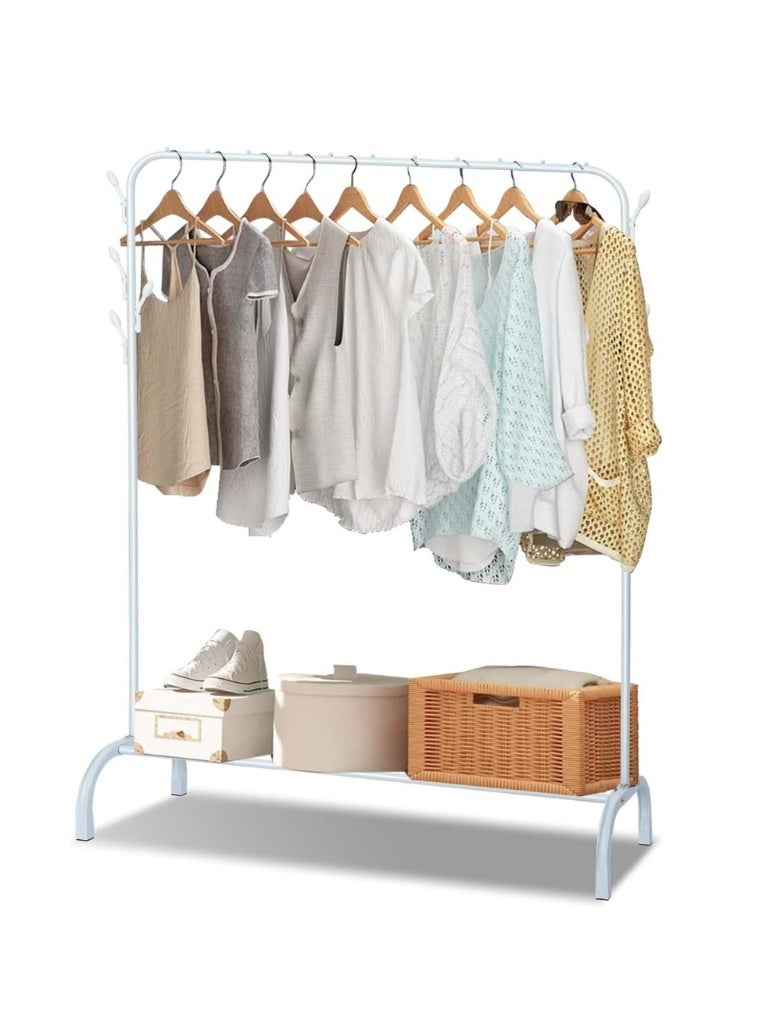 إيباسكت منظم ملابس وحامل معدني  ب4خطاف مقاس(110x40x15سم) (لون ابيض) - Image 2