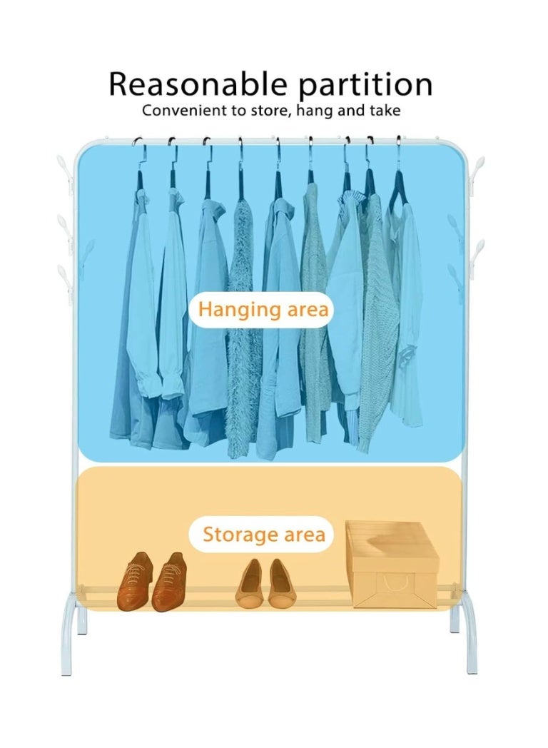 إيباسكت منظم ملابس وحامل معدني  ب4خطاف مقاس(110x40x15سم) (لون ابيض) - Image 3