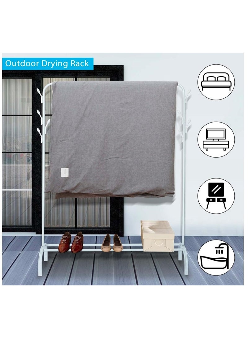 إيباسكت منظم ملابس وحامل معدني  ب4خطاف مقاس(110x40x15سم) (لون ابيض) - Image 4