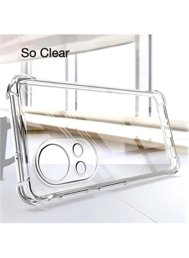 Case Compatible with Huawei Nova 13 / Nova 12, Cover Silicone Transparent TPU Gorilla Anti-shock Protector Camera Shockproof Corners - Clear - Image 5