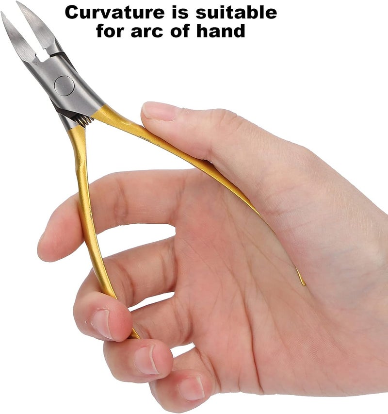 Cuticle Remover, Cuticle Trimmer Nipper Toe Nail Clipper Pedicure Remover Tools Cuticle Trimmer Cuticle Nippers for Ingrown Toenail (Gold) - Image 3