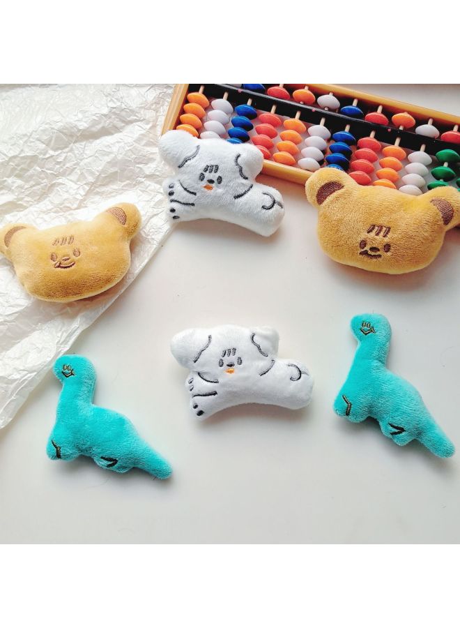 Cute Bear Dinosaur Puppy Cartoon Plush Animal DIY Accessories Decorative Accessories Hat Clothing Accessories Socks-Color:Bangs Bear  - Image 2