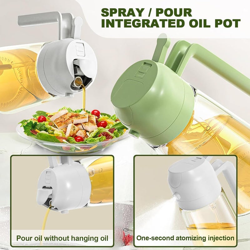 KBKM Oil Sprayers 2 in 1 Olive Oil Sprayer and Oil Dispenser Bottle for Kitchen Oil Sprayer for Air Fryer Glass Oil Bottle with Premium Nozzle 550 Ml Multi Color - Image 3