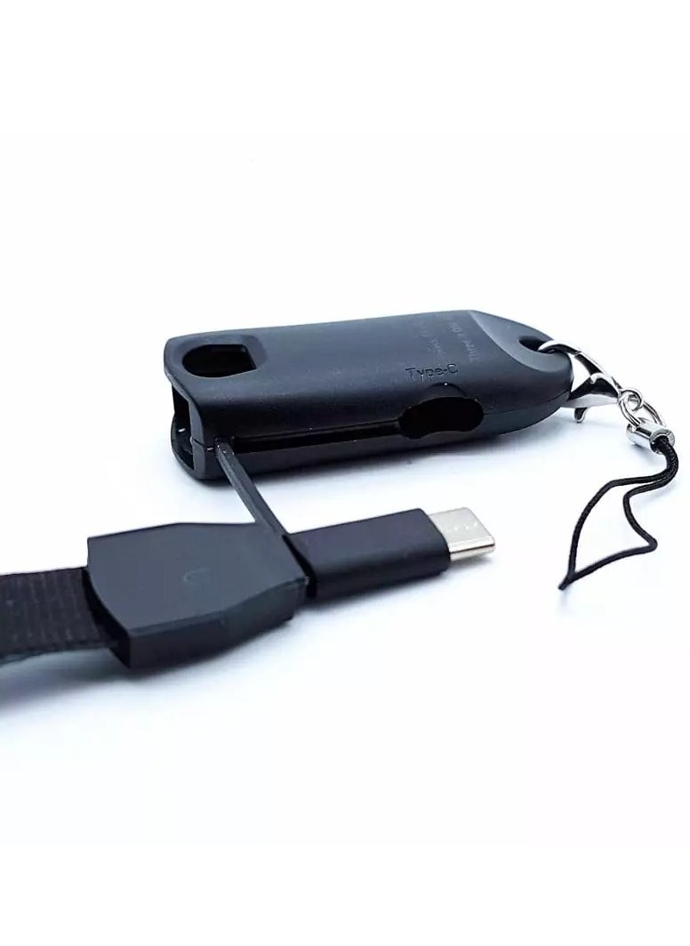 Vaptio - 5 in 1 Lanyard (1 Meter) with Charging Data Cable Lightning, Micro B & Type C - Image 1