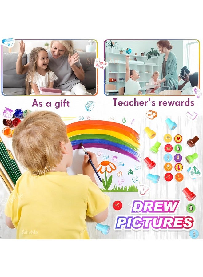 Sillyme 20pc Emoji Stamps for Kids - Fancy Stationery items for Girls Boys - Return Gifts Birthday Party for kids bulk - Reward Stickers for kids - return gift for kids birthday age 6-10 6-12 stamp art craft - Image 5