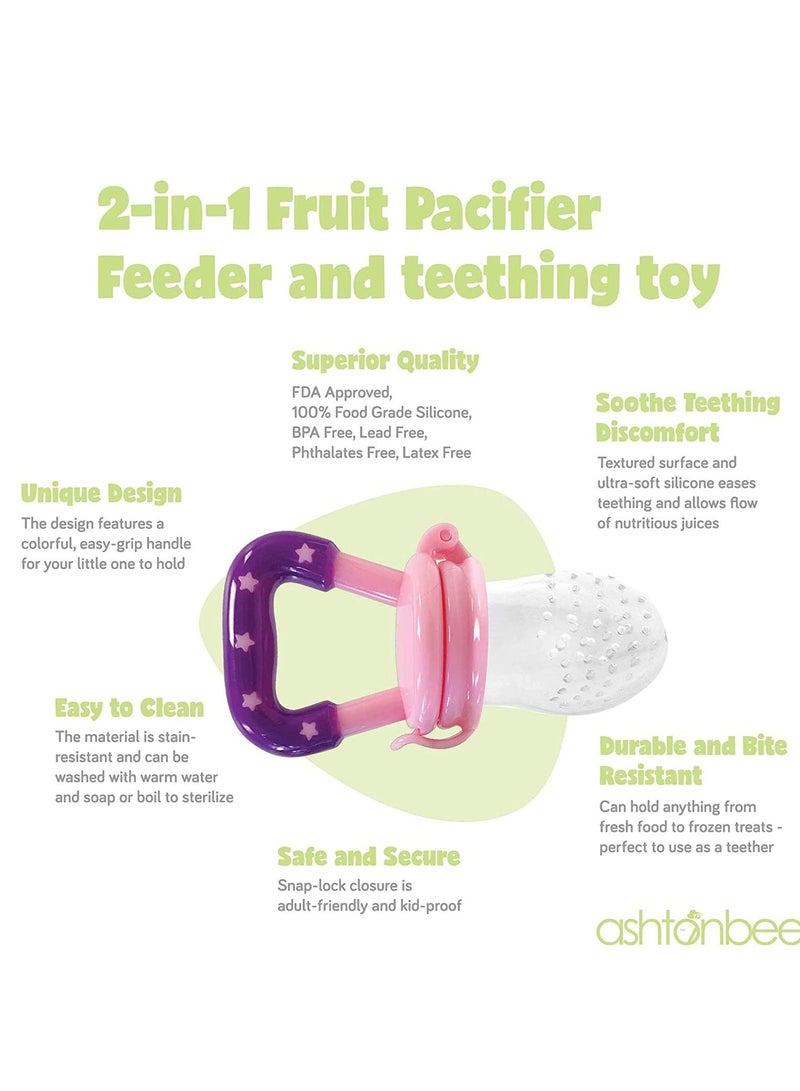AS SEEN ON TV Baby Fresh Fruit & Vegetable Food Feeder Bottle Pink - Image 2