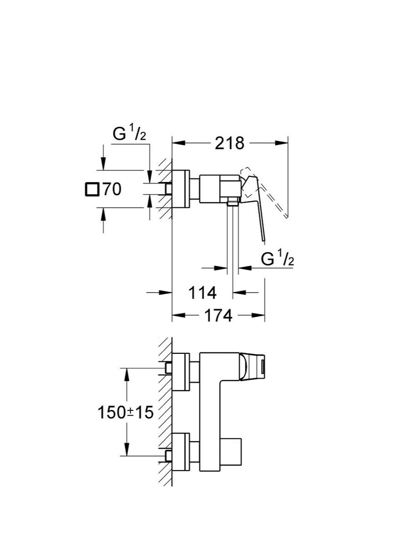 Grohe - EUROCUBE SINGLE-LEVER SHOWER MIXER 1/2″ - Image 1
