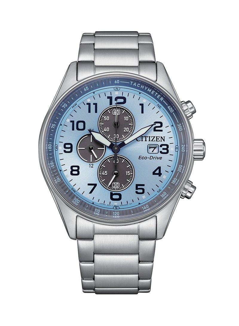 CITIZEN Eco-Drive Chronograph Men's Watch CA0770-72M, 43 mm Blue Dial, Stainless Steel Case & Bracelet, 100 m WR - Image 1