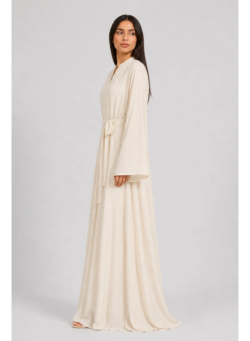 Reem Abayas Women's Ivory Abaya with Matching Sheila
