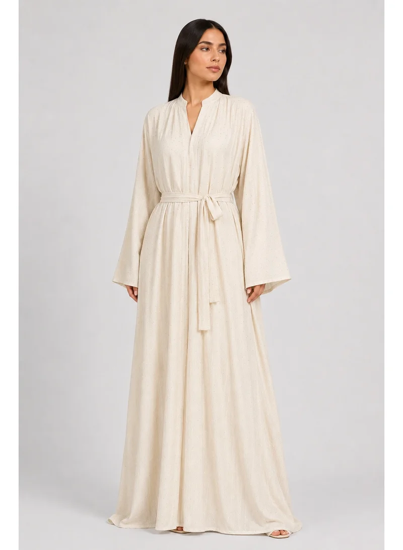 Reem Abayas Women's Ivory Abaya with Matching Sheila