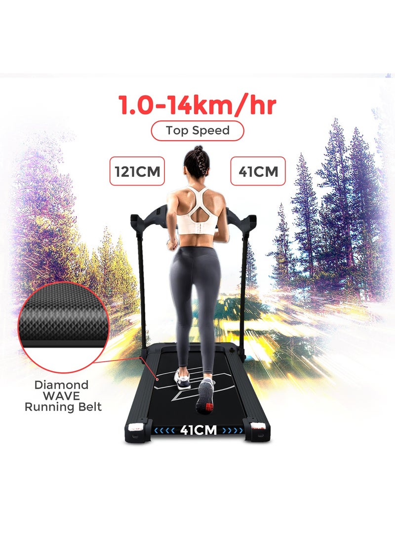 Sparnod Fitness - Sparnod Fitness STH-2150 4-HP Peak Treadmill for Home Us No Installation Required, Space Saving 90° Foldable 4-HP Peak, 100-kg Max User Weight, 1-14 km/hr Speed - Image 1