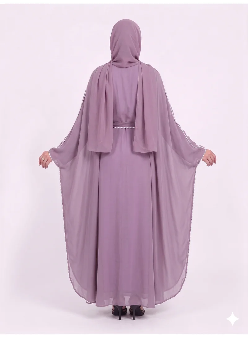 Reem Abayas Batwing Sleeve Abaya With Inner Dress & Matching Sheila