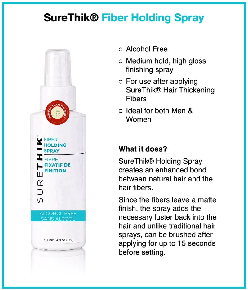 SureThik Fiber Holding Spray, Lightweight, Alcohol Free Hair Spray, 100ml - Image 2