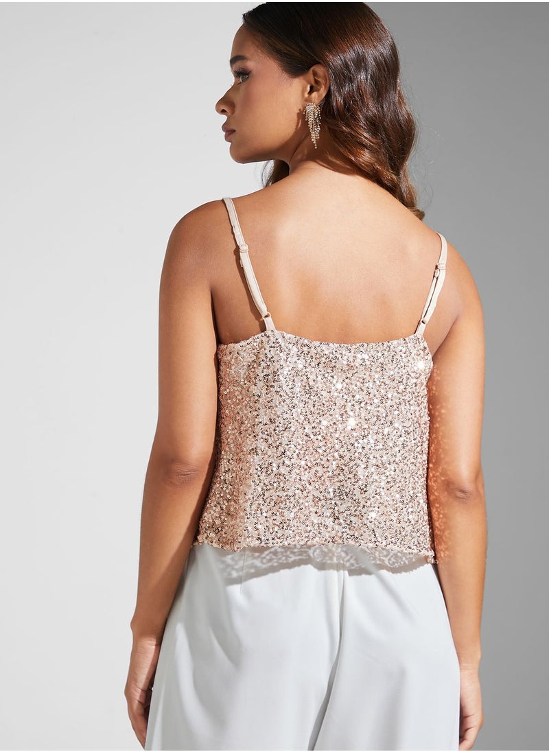 FabAlley - Strappy Sequin Top - Image 1