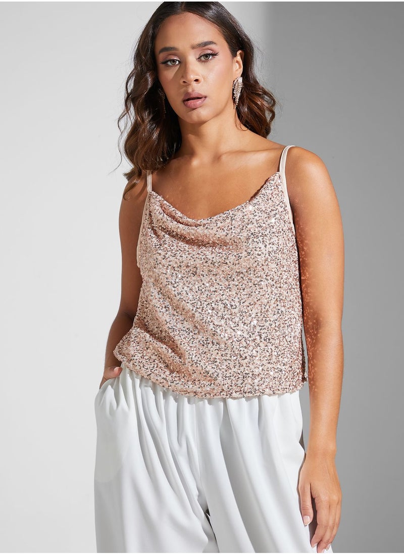 FabAlley - Strappy Sequin Top - Image 1