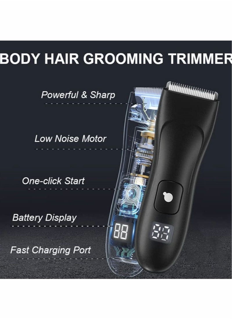 Excefore Electric Hair Clippers for Men, USB Rechargeable Pubic Hair Trimmer with LED Display, Cordless Body Hair Trimmer Kit, Professional Body Groomer and Beard Shaver, Waterproof Groin Hair Trimmer  - Image 2