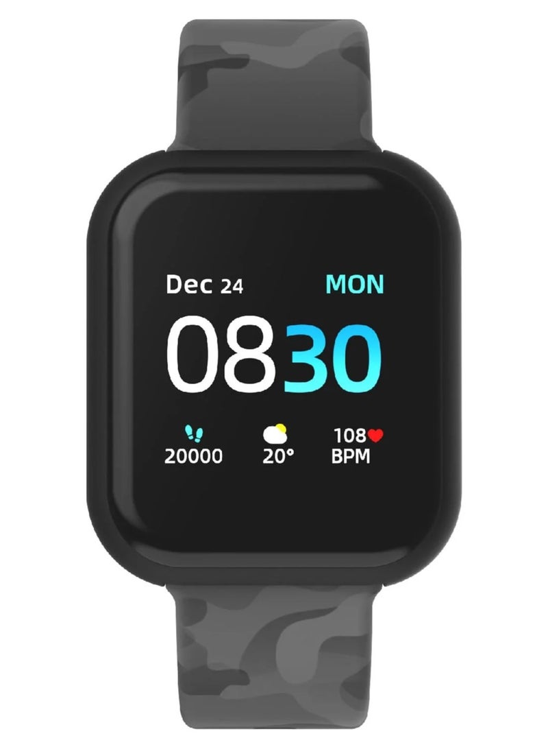 iTouch Unisex Interactive Air 3 Watch Black/Grey Camo with Silicone Strap, 500006B4-G57 - Image 1