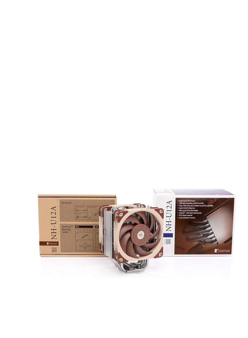 NOCTUA نوكتوا NH-U12A، مبرد CPU عالي الجودة مع مراوح NF-A12x25 PWM عالية الأداء (120 مم، بني) - Image 3