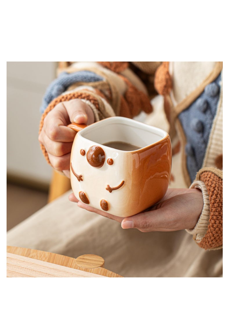 Excefore Cute Coffee Mug, Novelty Funny Cup, Unique Cool Porcelain Tea Mugs, Creative Kawaii Cartoon Anime Style, Kawaii Mug for Women Kids Adults Men, Coffee Mugs Gift for Anime Lovers, Coffee Toast - Image 5