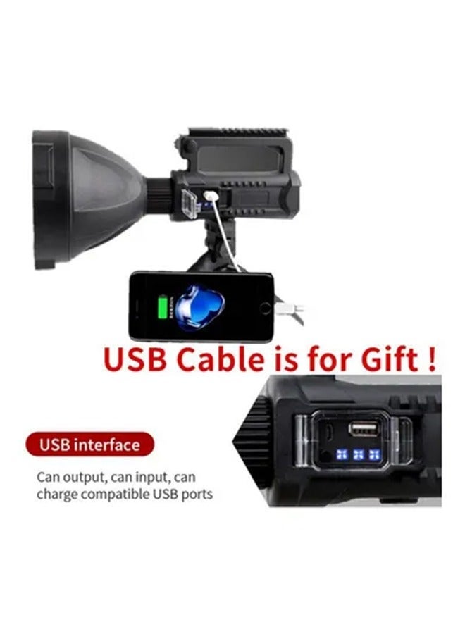 HOMESTAR Rechargeable Spotlight Torch, LED Super Bright P70 High Lumen Handheld Tactical 4 Brightness Modes and IPX6 Waterproof Large Searchlight with USB Output Foldable Tripod for Camping/Hunting - Image 4