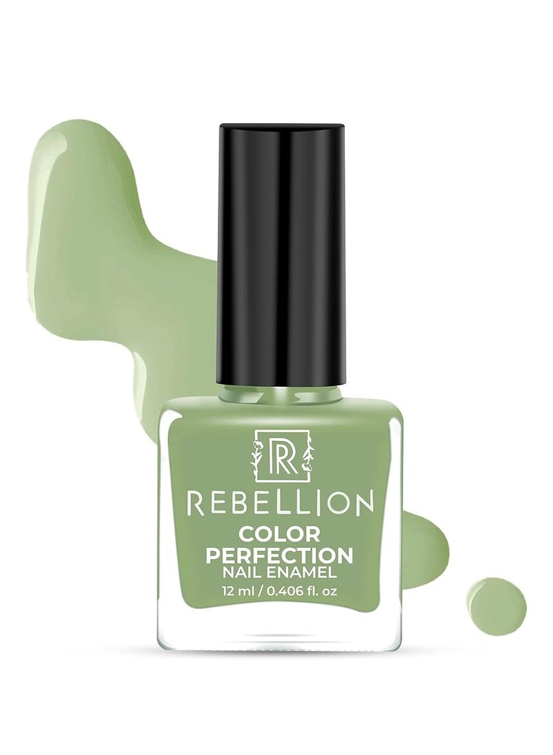 Rebellion Color Perfection Nail Enamel 12ml Mint green Glister RG36 - Image 1