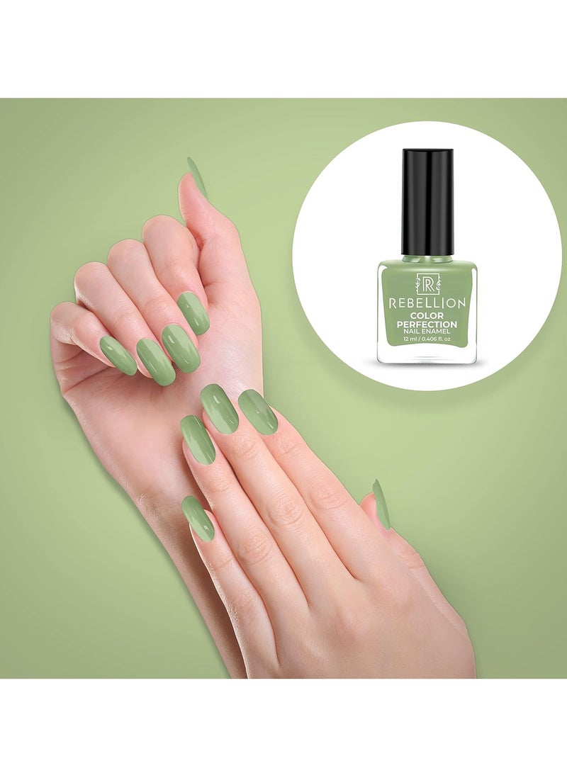 Rebellion Color Perfection Nail Enamel 12ml Mint green Glister RG36 - Image 3