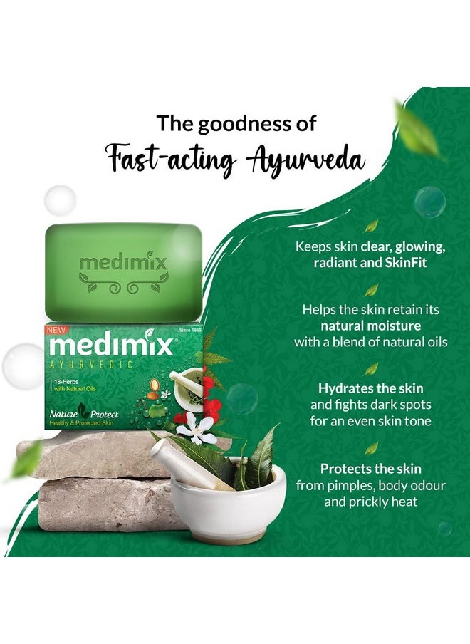 Medimix Ayurvedic Classic 18 Herbs Bathing Soap 125G (Combo Pack Of 8) | Natural Oils For Healthy & Protected Skin | Shop Herbal | Natural | Paraben-Free & Sulphate-Free | 100% Vegan  - Image 4