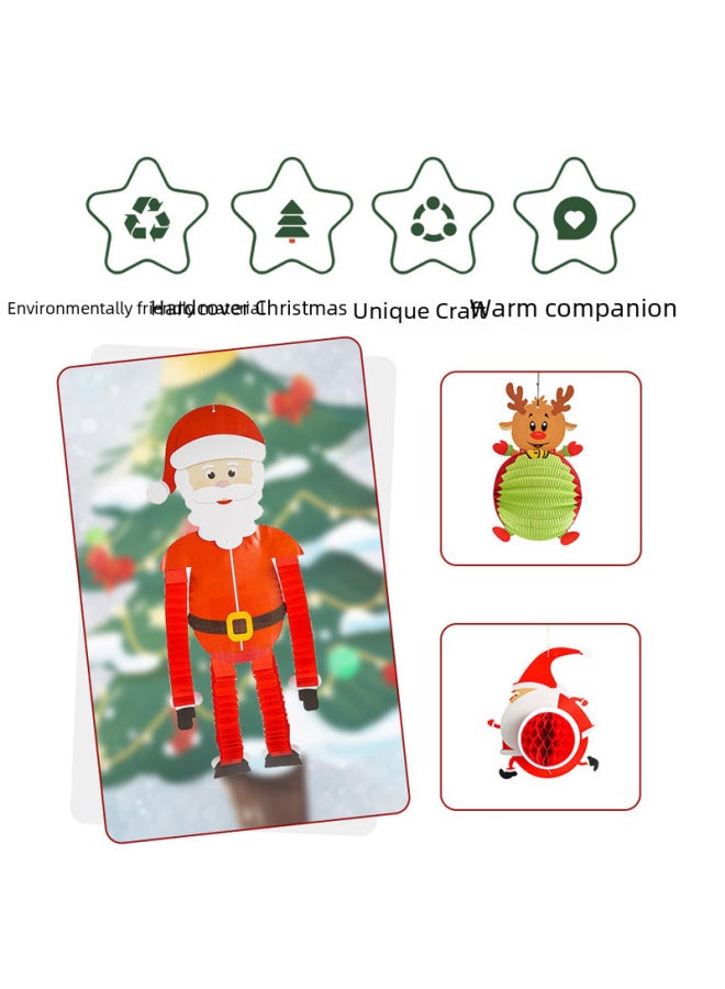 Autonomy Christmas Decoration Props Wall Flower Hanging Decoration Classroom Scene Layout Window Flag Honeycomb Ball Photo Props - Image 2