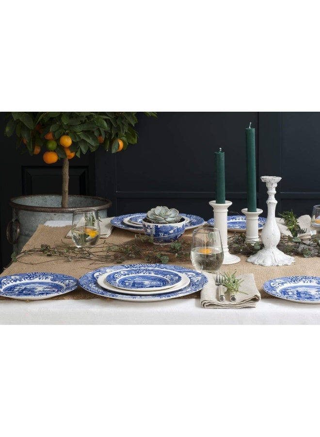 Spode Blue Italian 5-Piece Place Setting | Dinner Plate, Salad Plate, Bread & Butter Plate, Teacup and Saucer | Dishwasher Safe | Made in England from Fine Earthenware - Image 2