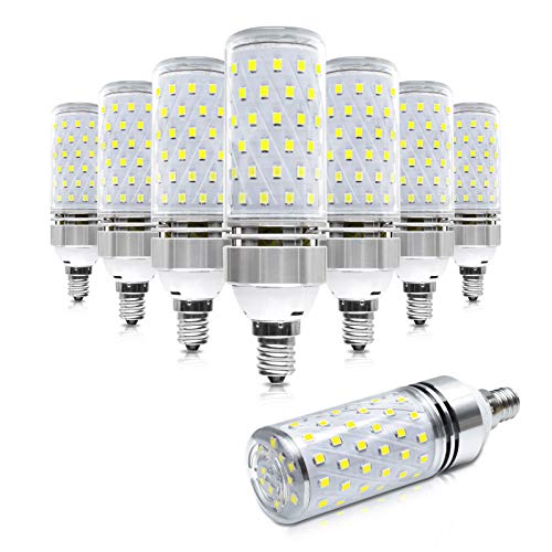 LEDLightsWorld Super Bright E12 LED Corn Bulbs, 16W 1500LM Bulbs, Daylight White 6000K Lights, CRI80+, 120W Incandescent Bulb Equivalent, E12 Base Non-Dimmable LED Lamp, 8 Pack - Image 1