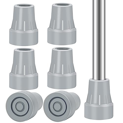 Ahier 6 Pack Crutch Tips AHIER 78 inch Heavy Duty Non Slip Rubber Cane Tips Replacement Crutch Feet Cap - Image 2