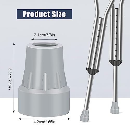 Ahier 6 Pack Crutch Tips AHIER 78 inch Heavy Duty Non Slip Rubber Cane Tips Replacement Crutch Feet Cap - Image 5