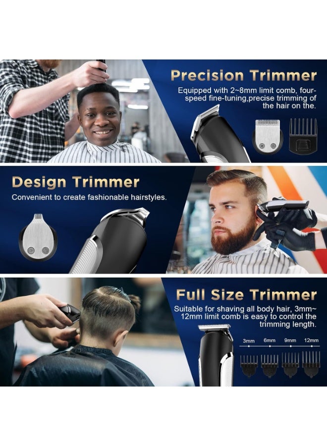 XVersion 6-in-1 Rechargeable Men’s Grooming Kit with Hair Clipper, Beard Trimmer, Micro Shaver, Nose & Ear Trimmer, Body Groomer, LED Display, Guide Combs and Accessories, IPX7 Waterproof - Image 5
